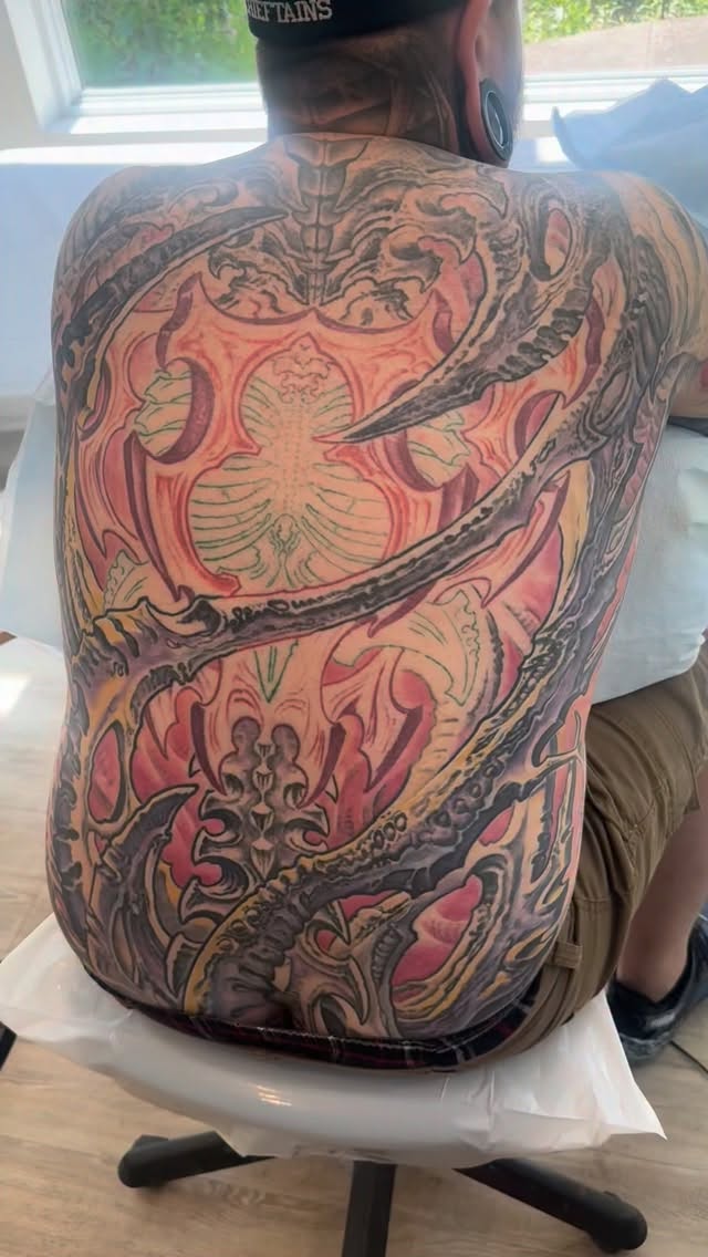 Biomechanical back piece in color