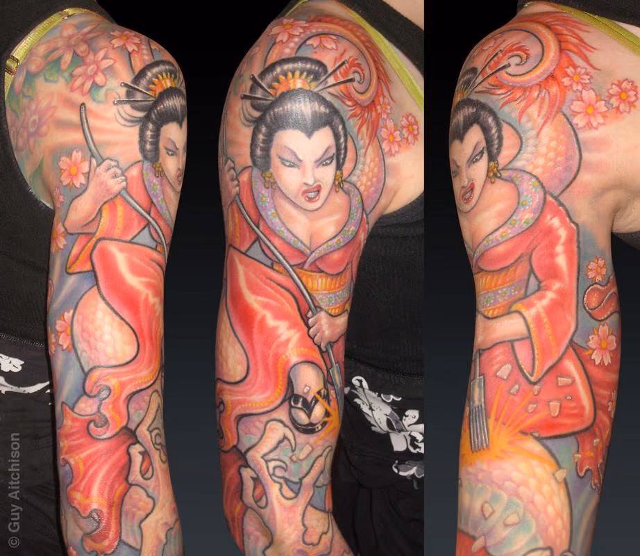 Becky, tattoo geisha closeup