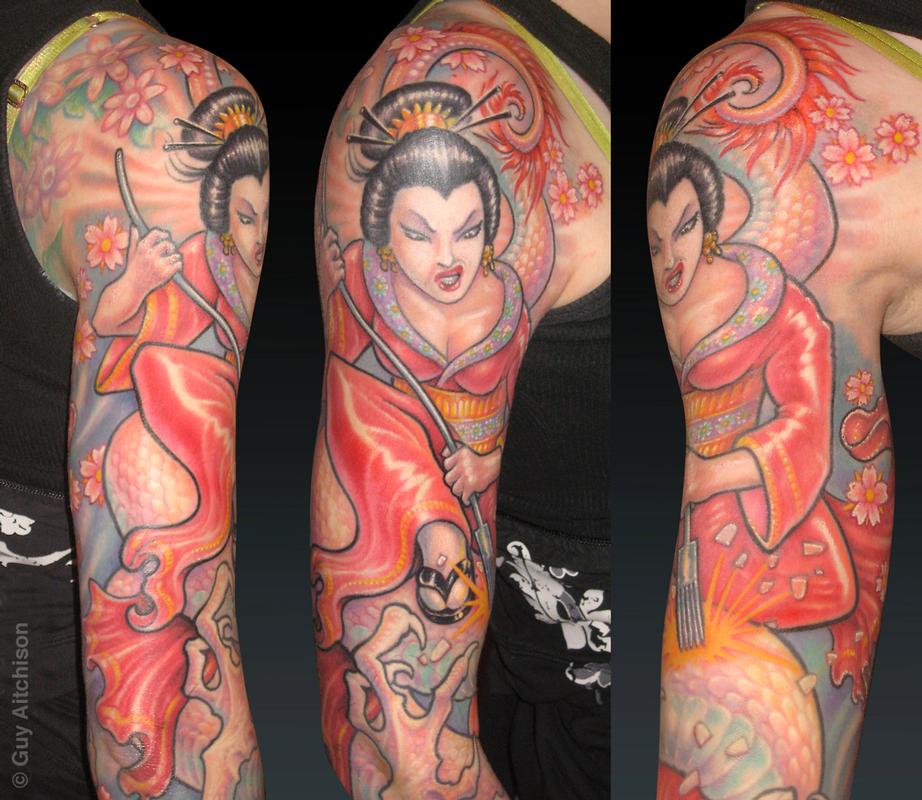 Becky, tattoo geisha closeup