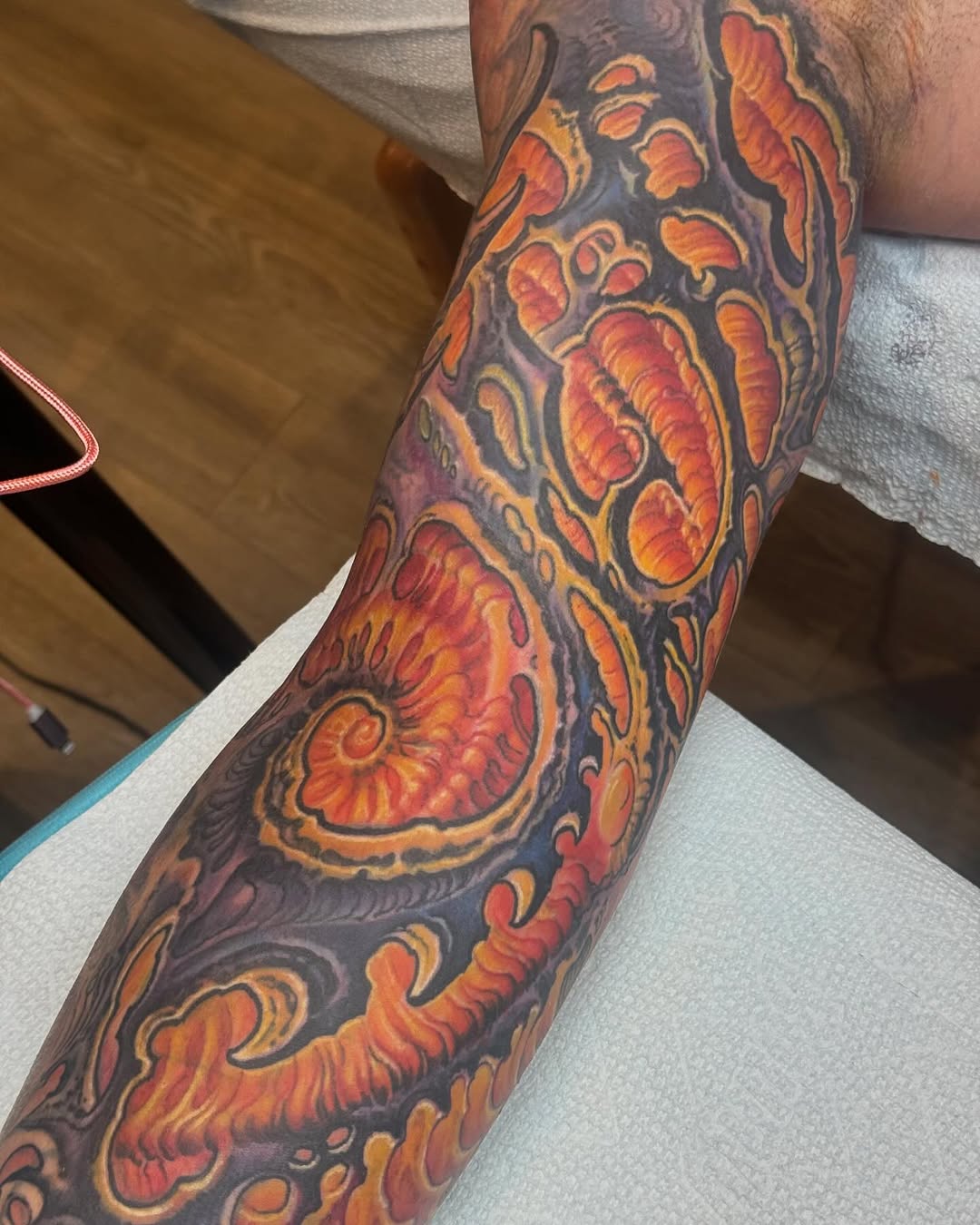 Biomechanical orange sleeve, inner arm