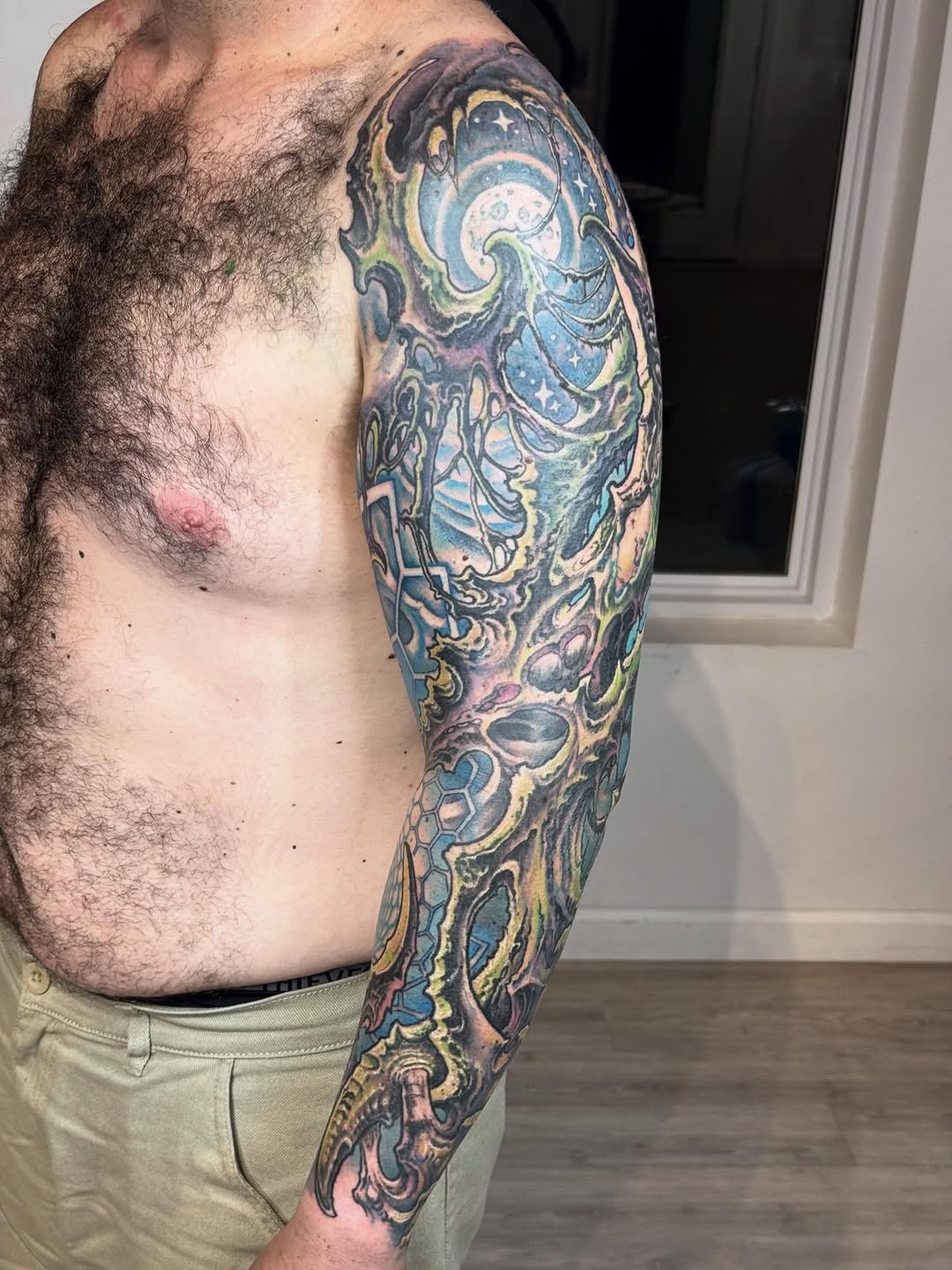 Biomechanical jungle portal full sleeve in color