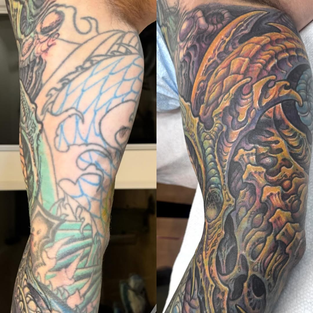 Biomechanical coverup sleeve in color
