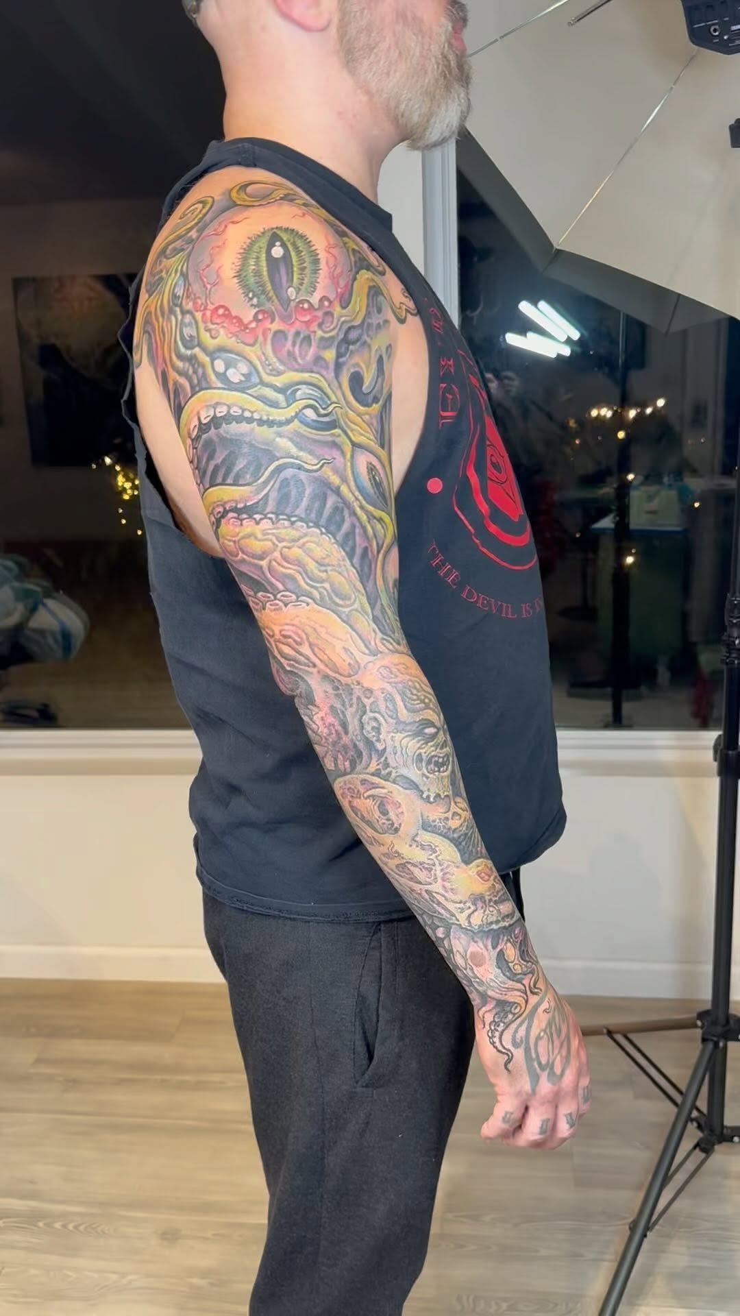 Color biomech zombie coverup full sleeve