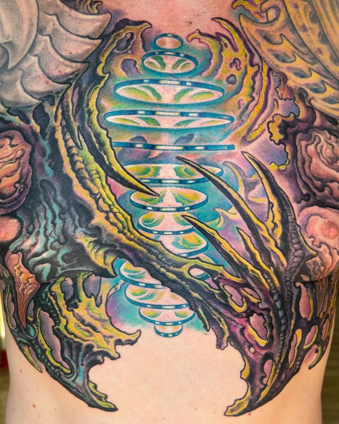 Biomechanical color chest piece collab