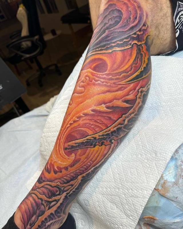 Glowing Biomech Swirl Leg