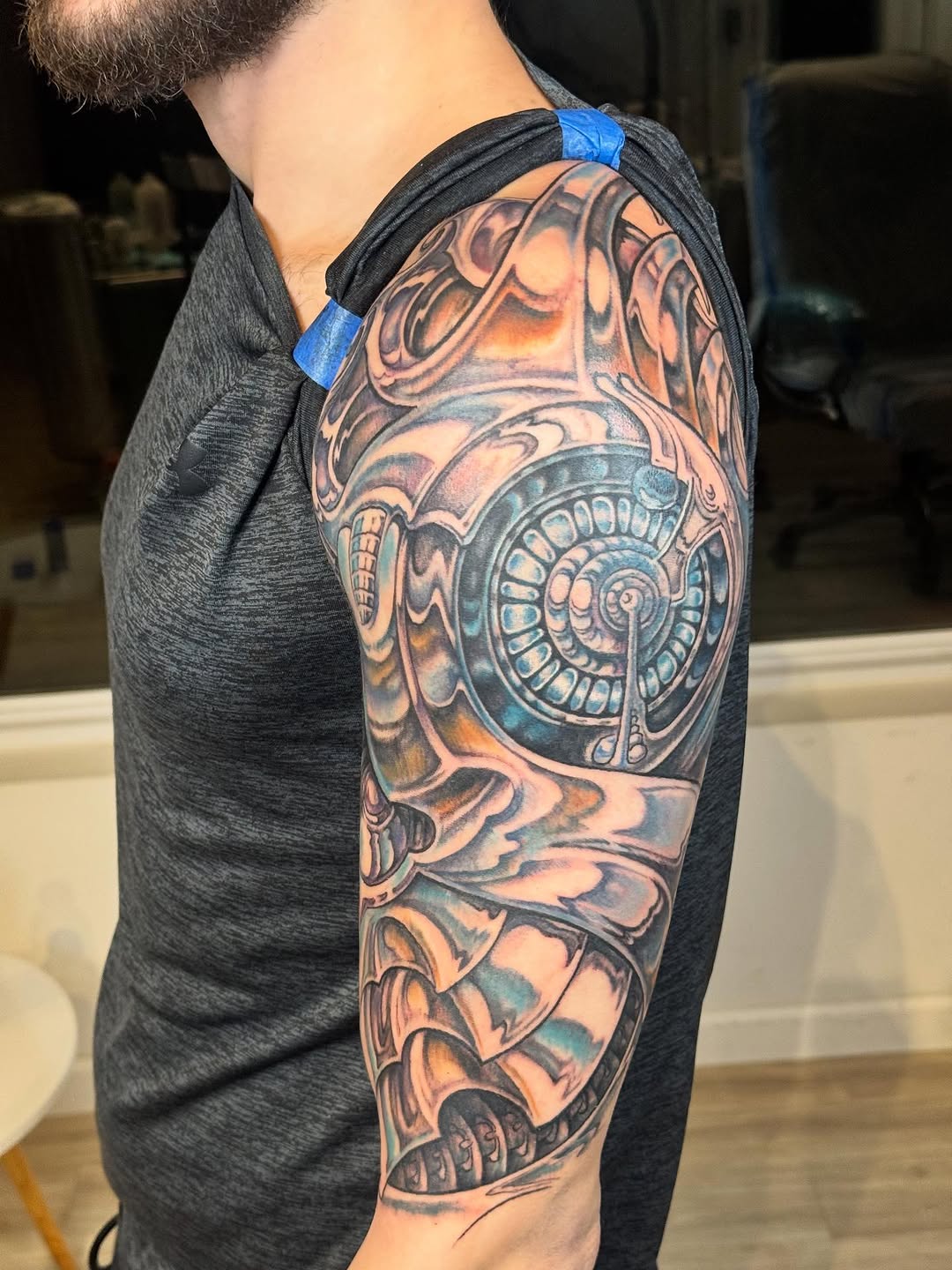 Biomechanical armor mech sleeve in color