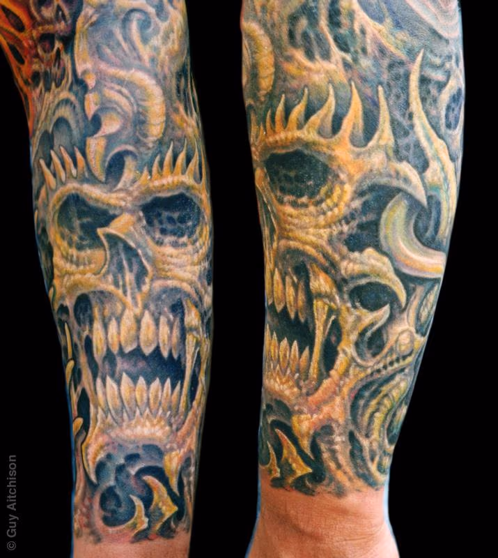 Robert, three passes of tattooing over old coverup