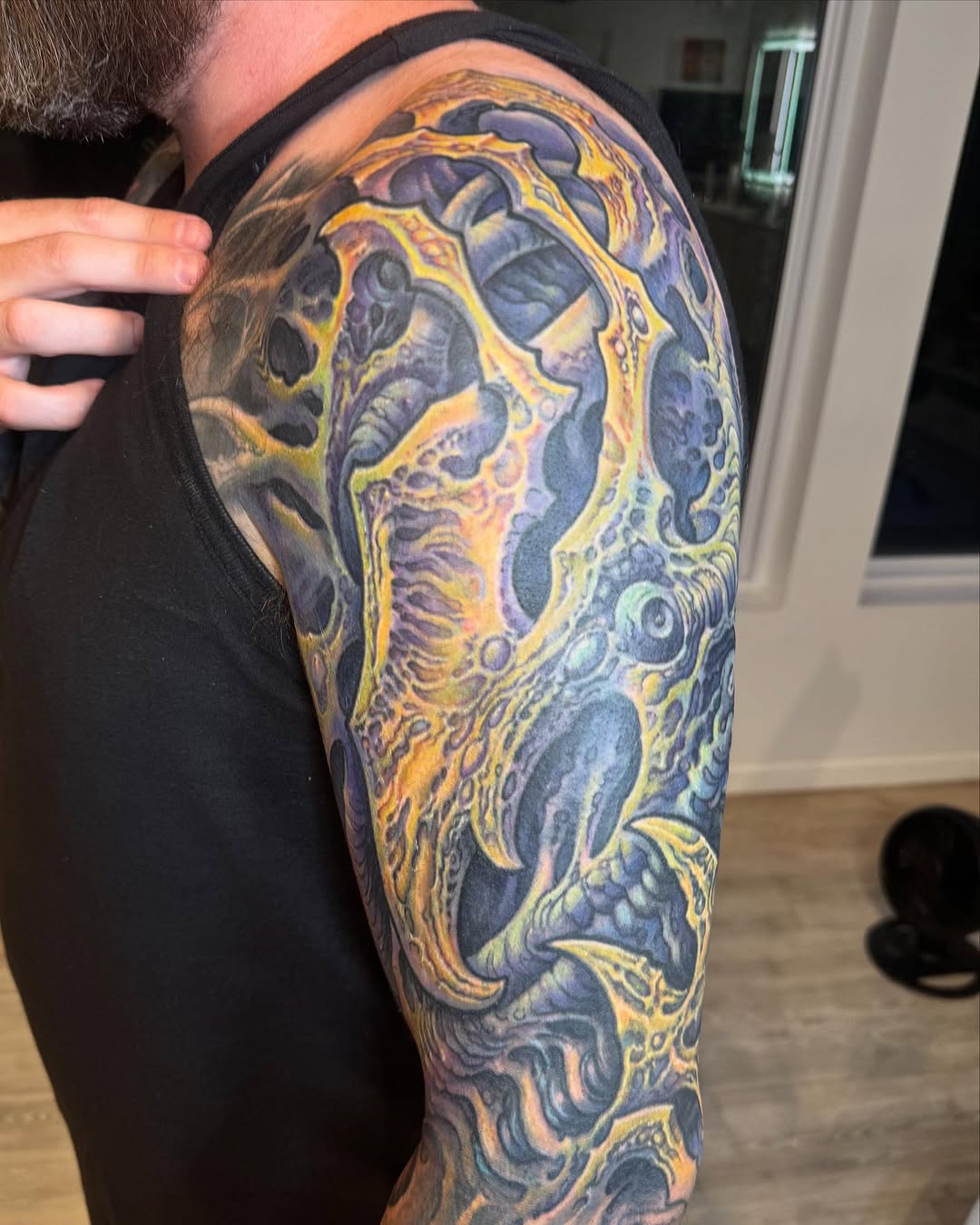 Biomechanical color half-sleeve coverup