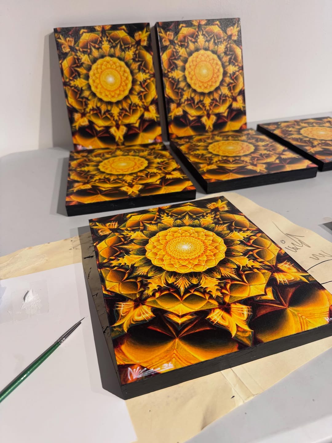 Golden mandala limited edition art prints