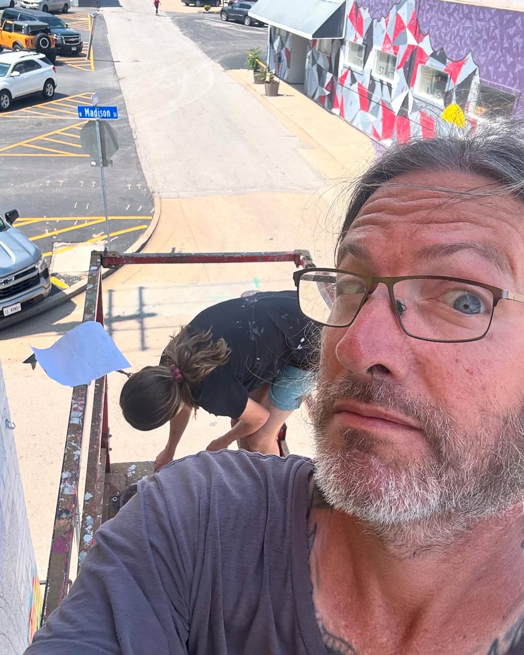 Behind the scenes: Madison St mural in progress