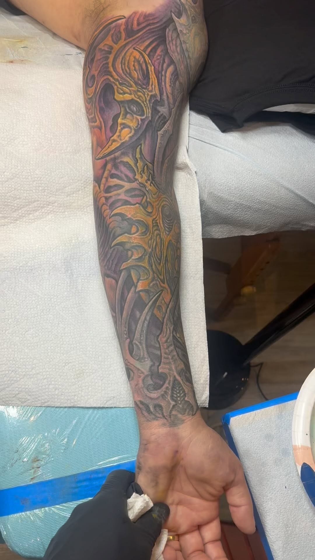 Biomechanical coverup full sleeve in color