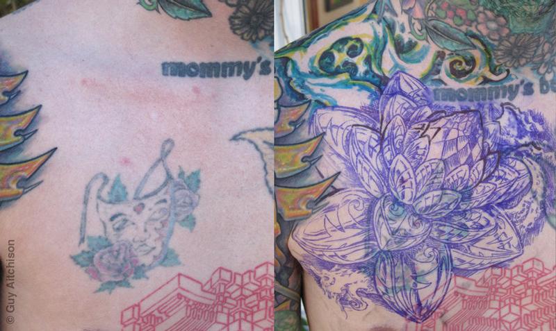 Mike, before and with stencil