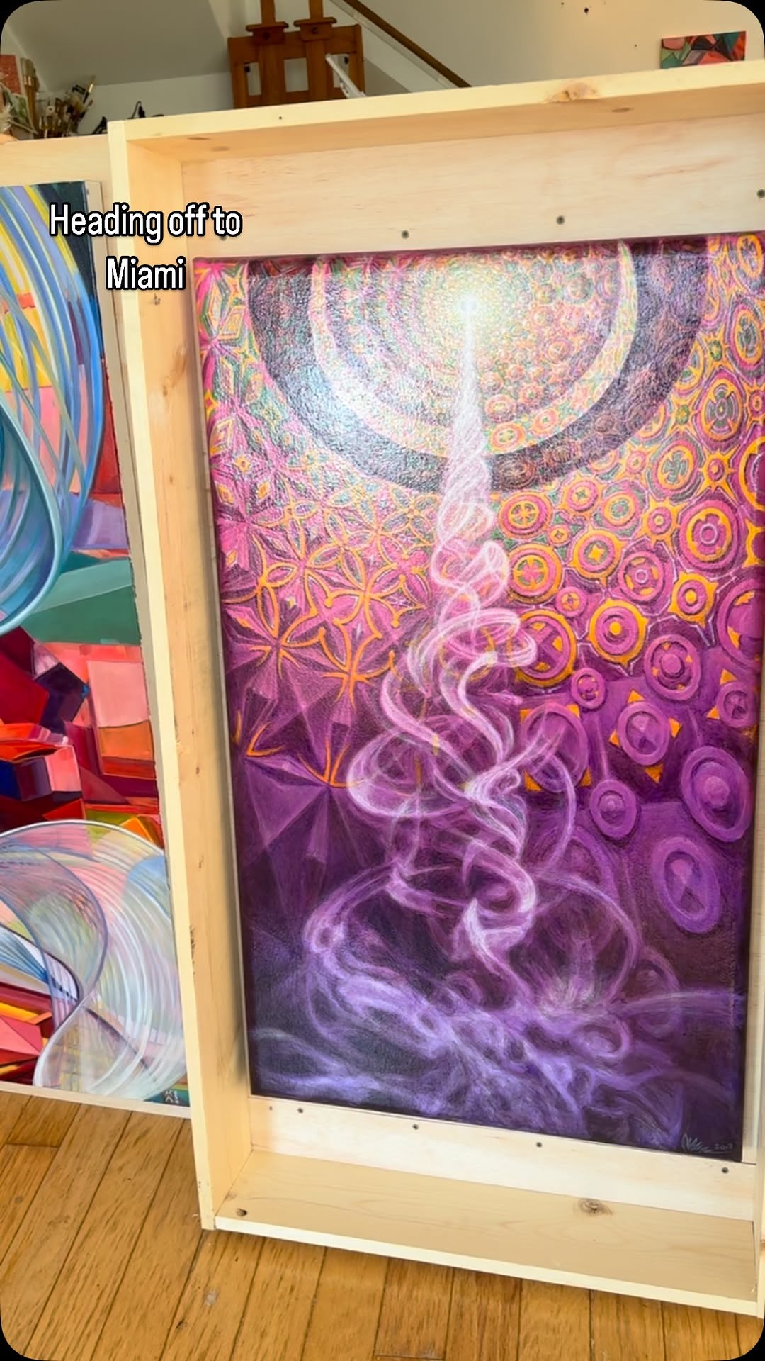 Expansion painting, purple sacred geometry