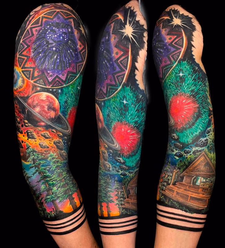 Outer space tattoo sleeve