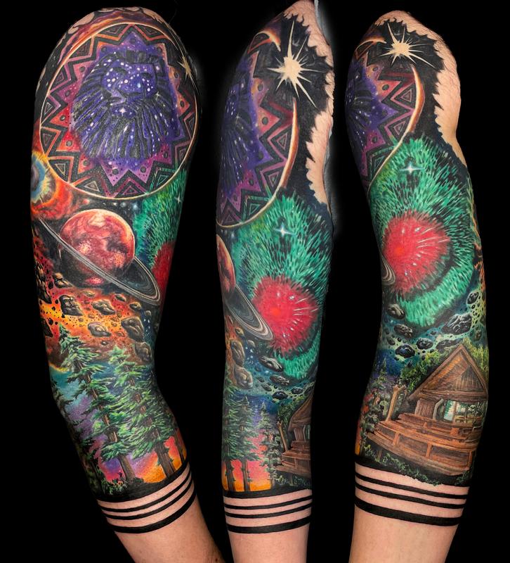Outer space tattoo sleeve