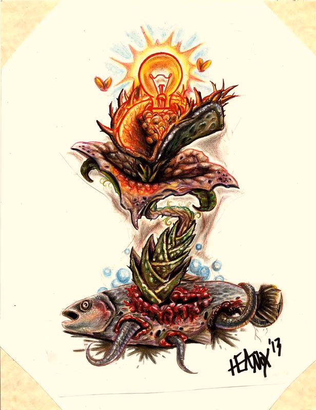 color pencil of brain image lol