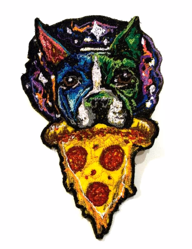 roxy the pizza terrier hand made patch