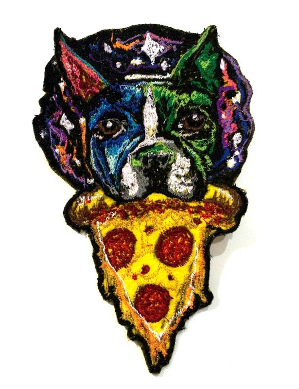 roxy the pizza terrier hand made patch