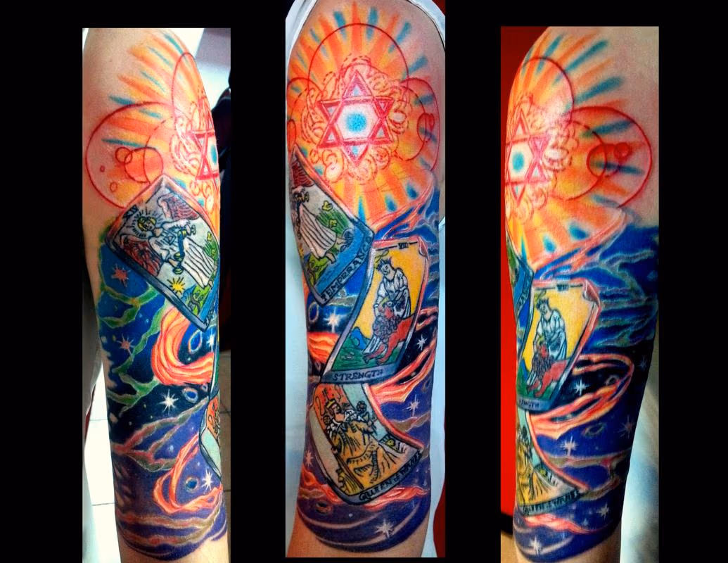 space tarot cards tattoo