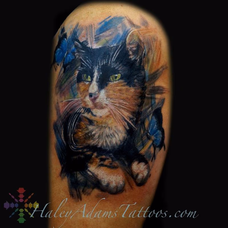 Princess the cat tattoo.. cattoo oil painting