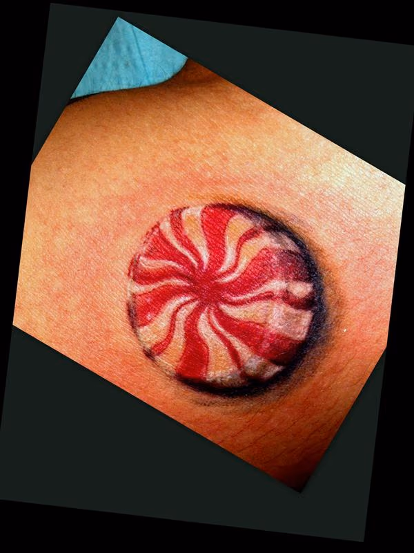 realistic peppermint tattoo