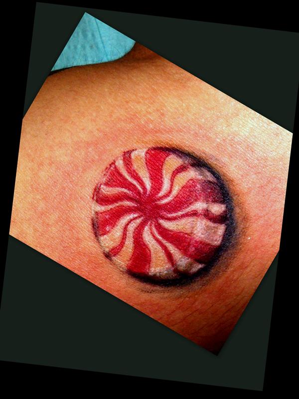 realistic peppermint tattoo