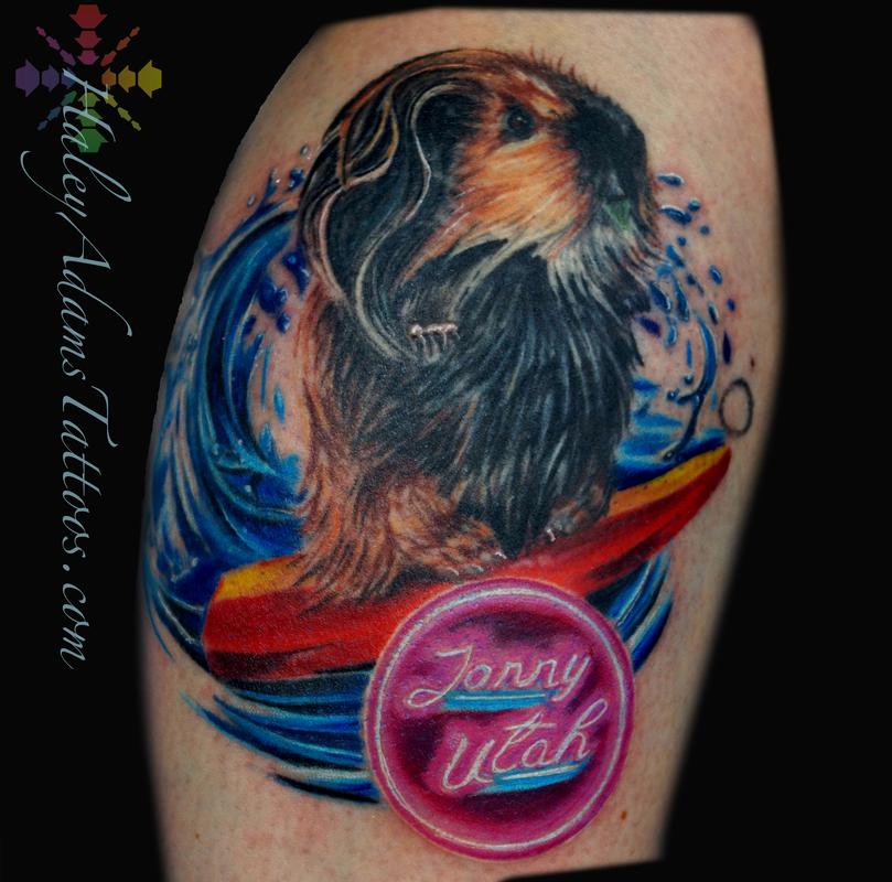 SURFING GUINEA PIG TATTOO