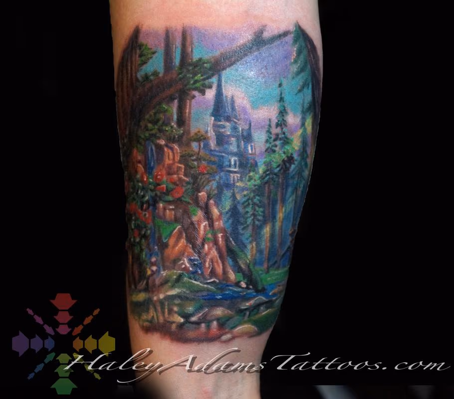 Beauty and the Beast Forest tattoo