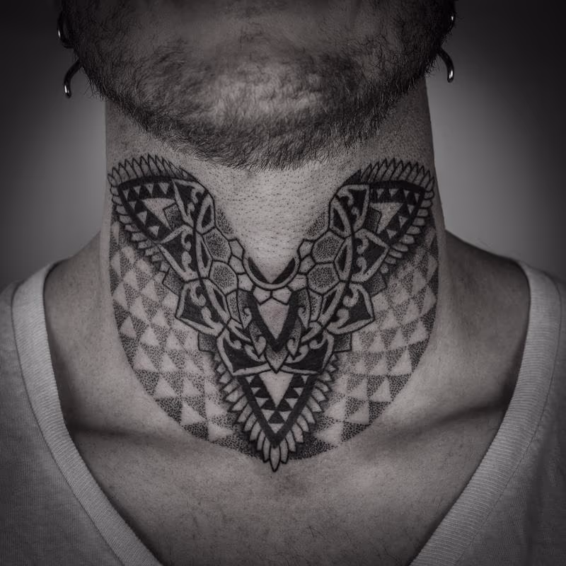 blackwork dotwork vishudha