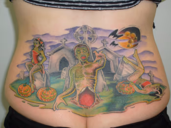 Color zombie tattoo