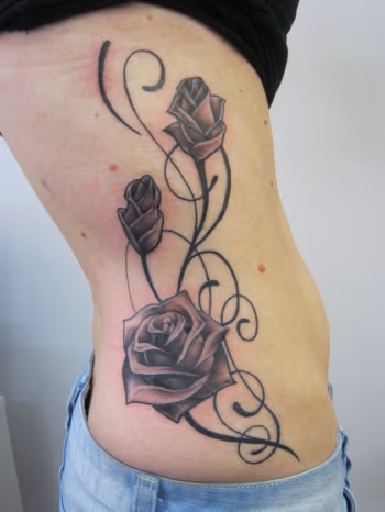 Black and Gray Roses Tattoo