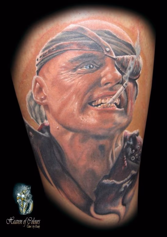 Smoking Portrait Tattoo