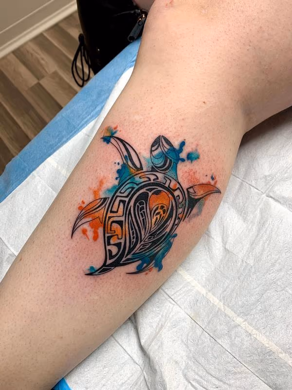 Tribal Watercolor Turtle