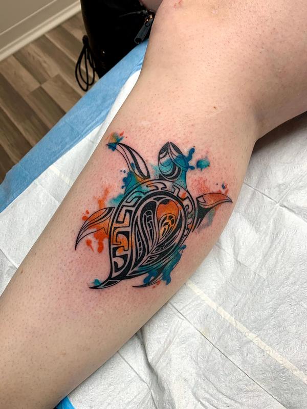 Tribal Watercolor Turtle