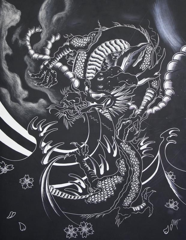 Dragon on Scratch board