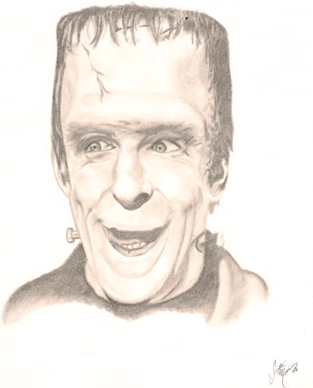 Herman Munster. Pencil on paper