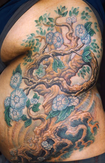 Tree with Blossoms on ribs