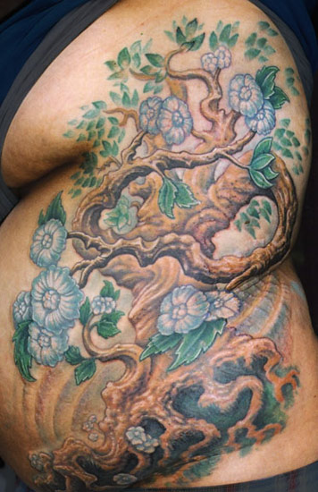 Tree with Blossoms on ribs