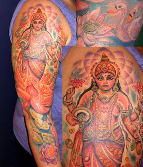Hindu God over Lotus