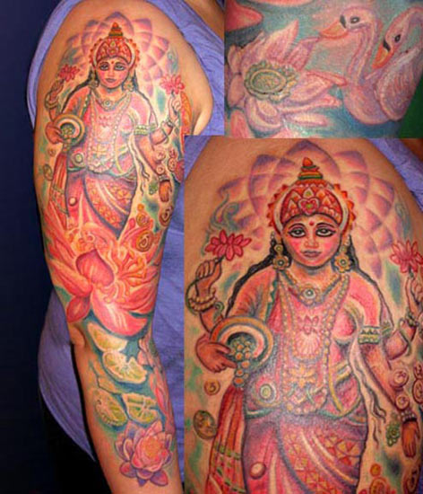 Hindu God over Lotus