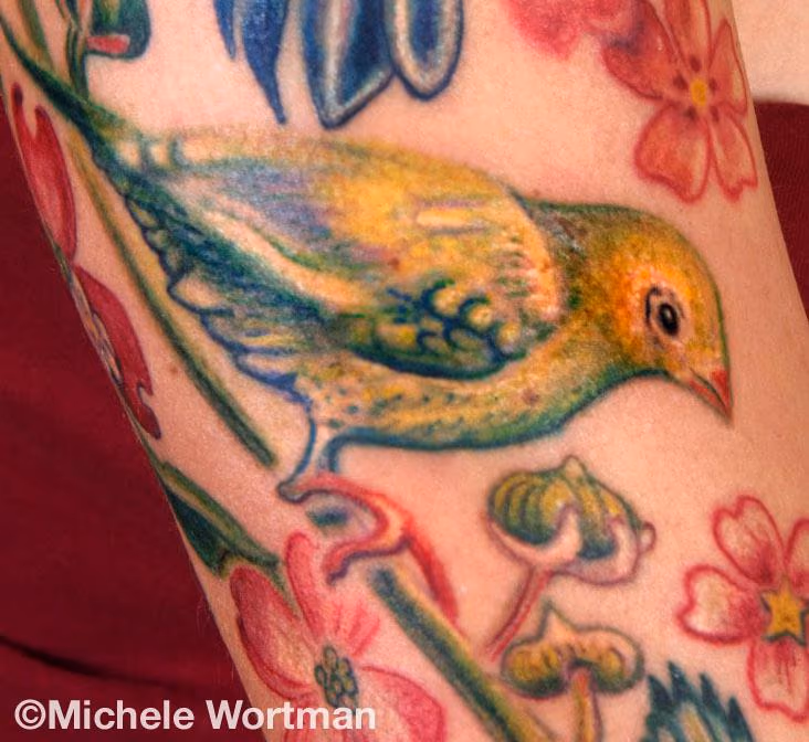 lily bird halfsleeve detail
