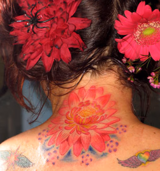 Lotus FLower on back of Neck