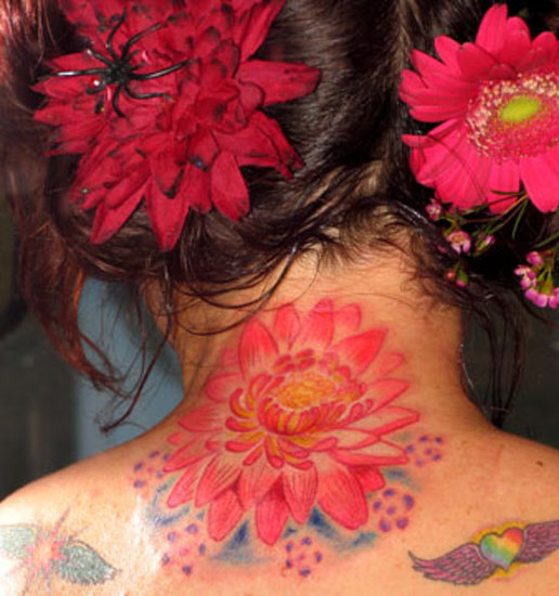 Lotus FLower on back of Neck