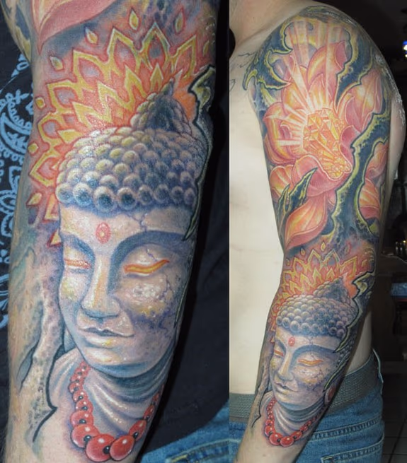 Buddah tattoo sleeve