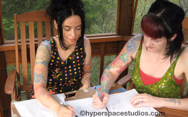 Drawing with my flower sister Lizi Sage