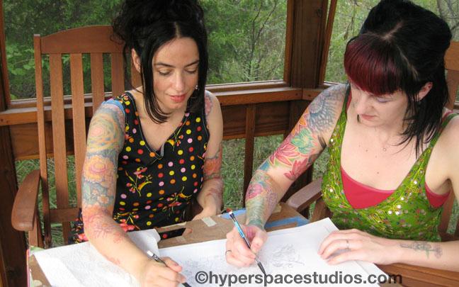 Drawing with my flower sister Lizi Sage