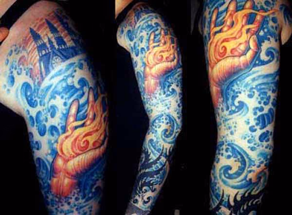 Burning Hand in Water