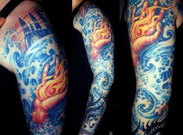 Burning Hand in Water