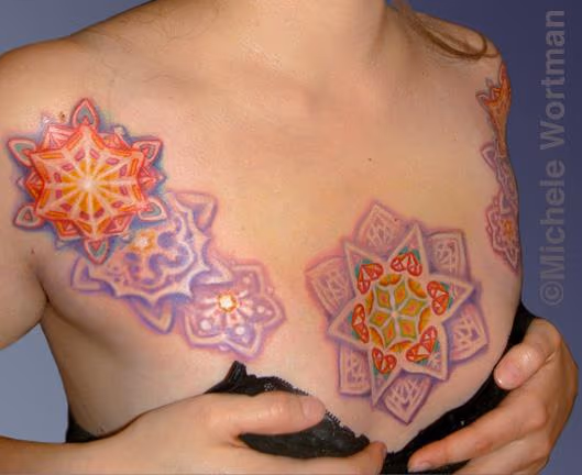 Sarah  purple mandala chest piece