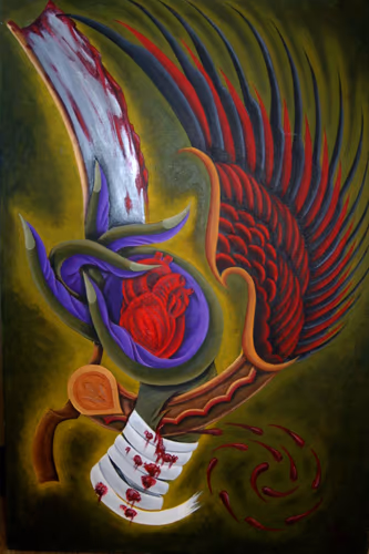 Straight Razor Acrylic Painting